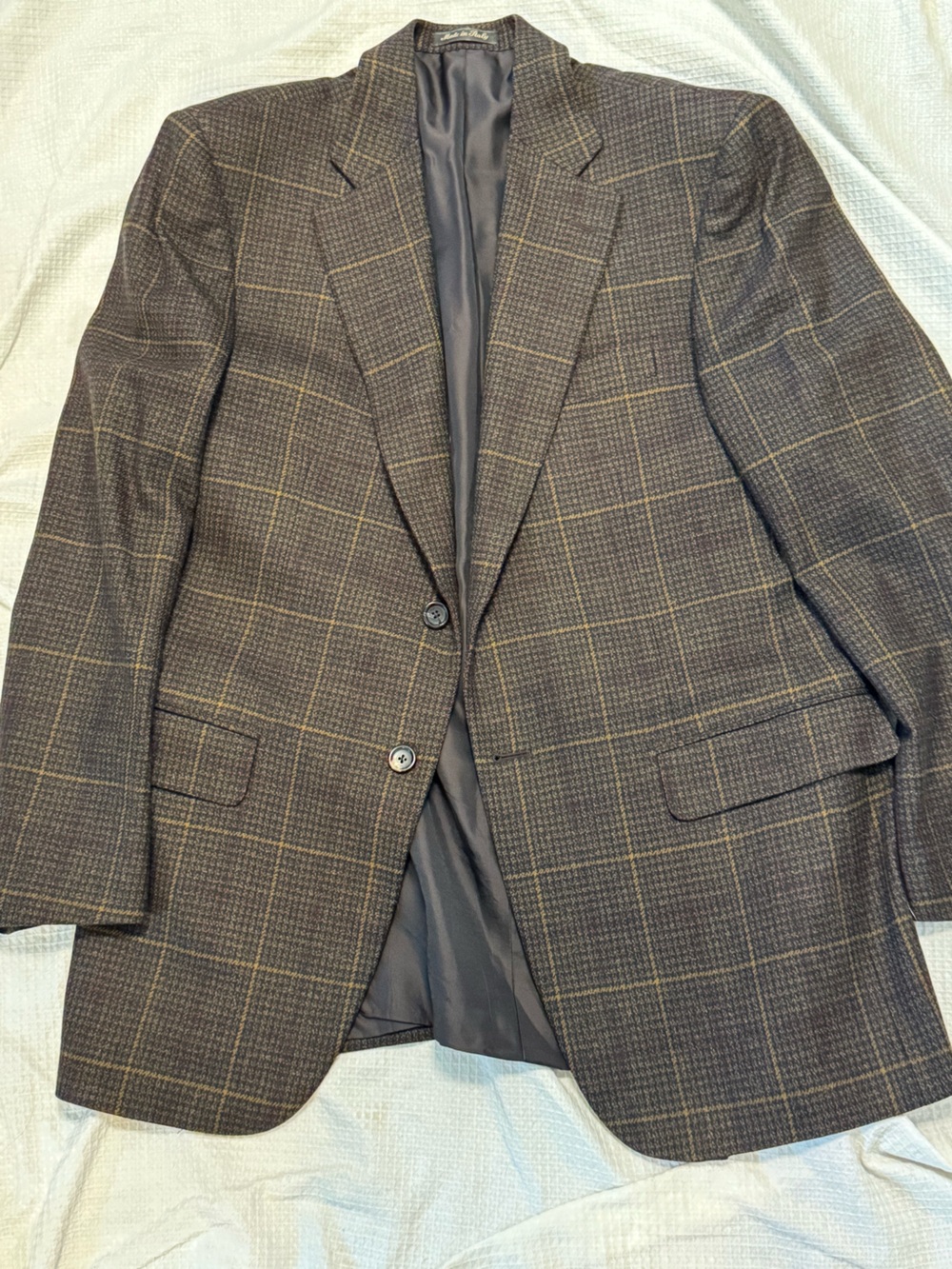 $1950.00 Pal Zileri made in Italy Men's Brown Windowpane Wool Blazer -